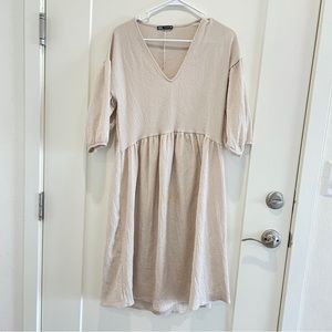 ZARA cream Dress Knew length Puff sleeve boho